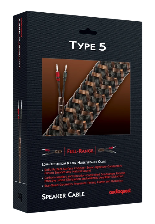 AudioQuest Type 5 Speaker Cables (10 Feet, Multi-SpadeTermination) 1