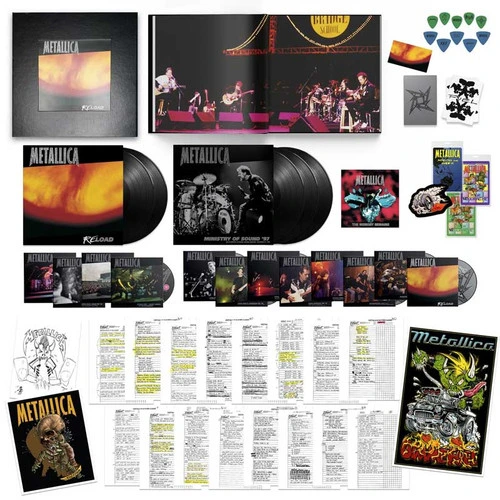 Metallica ReLoad Deluxe Numbered Limited Edition 180g 5LP, 45rpm 7" Vinyl Single, 15CD, 4DVD & Book Box Set 1