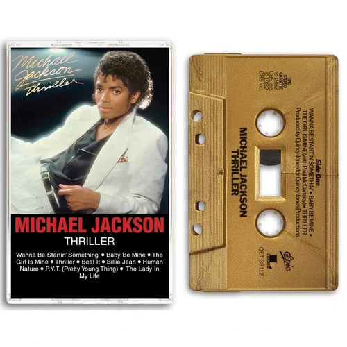 Michael Jackson Thriller Cassette Tape (Gold Metallic) 1