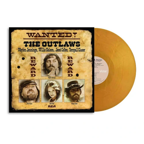 Waylon Jennings, Willie Nelson, Jessi Colter & Tompall Glaser Wanted! The Outlaws (50th Anniversary) LP (Gold Vinyl) 1
